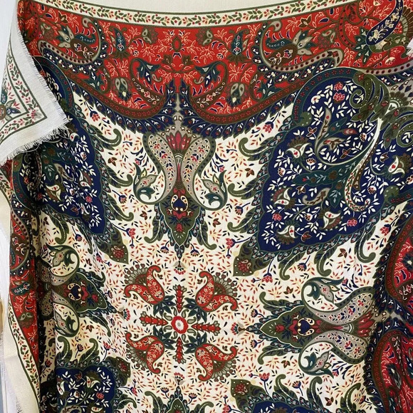 VTG Express Scarf Floral Silky Artsy Expression Impression Luxury Square 38” - Picture 5 of 8